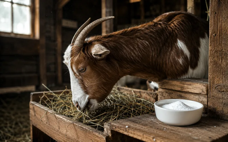 Free-choice baking soda dish vs controlled therapeutic dosing for goats